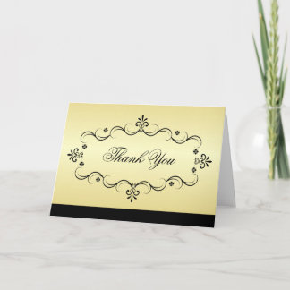 Elegant Thank You Cards - Gold and Black