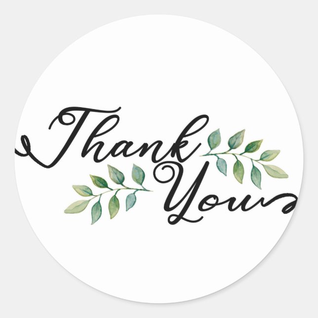 Elegant Thank You Classic Round Sticker (Front)
