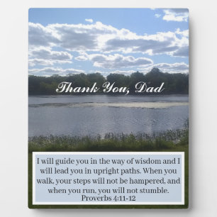 Elegant Thank you Dad Proverbs 4 Landscape Plaque