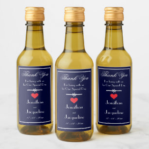 Elegant Thank You Favor Add Your Names Cute Mini Wine Label