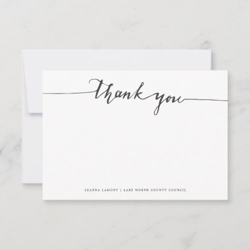 Elegant Thank you  Flat Note Card