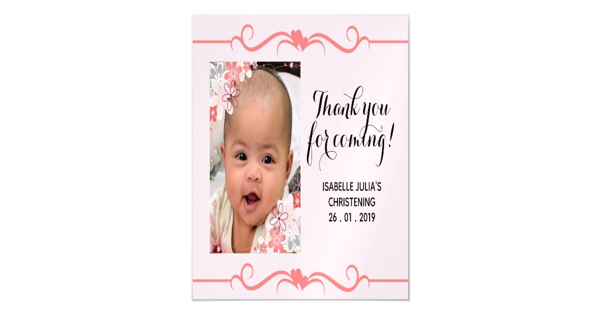 Elegant Thank You For Coming Christening Magnet Zazzle Com