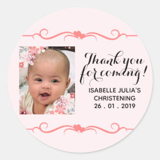 Elegant THANK YOU FOR COMING! Christening Sticker