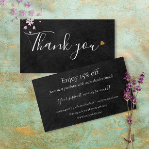 Elegant Thank You For Shopping Discount Card