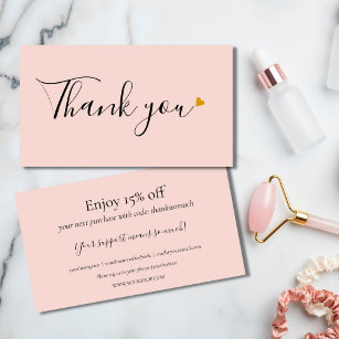 Elegant Thank You For Shopping Discount Card