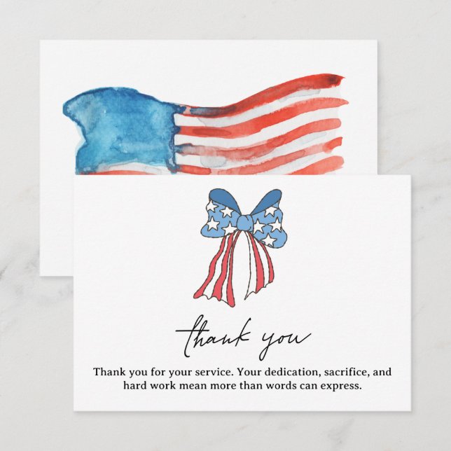 Elegant Thank You For Your Service Card (Front/Back)