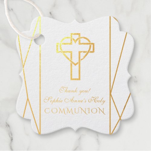 Elegant Thank You Gold Foil Holy Communion Foil Favor Tags