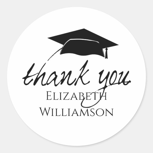 Elegant Thank You Graduation Envelope Seal (Front)