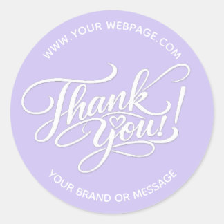 Elegant “Thank You” Hand-Lettered Design with Hear Classic Round Sticker