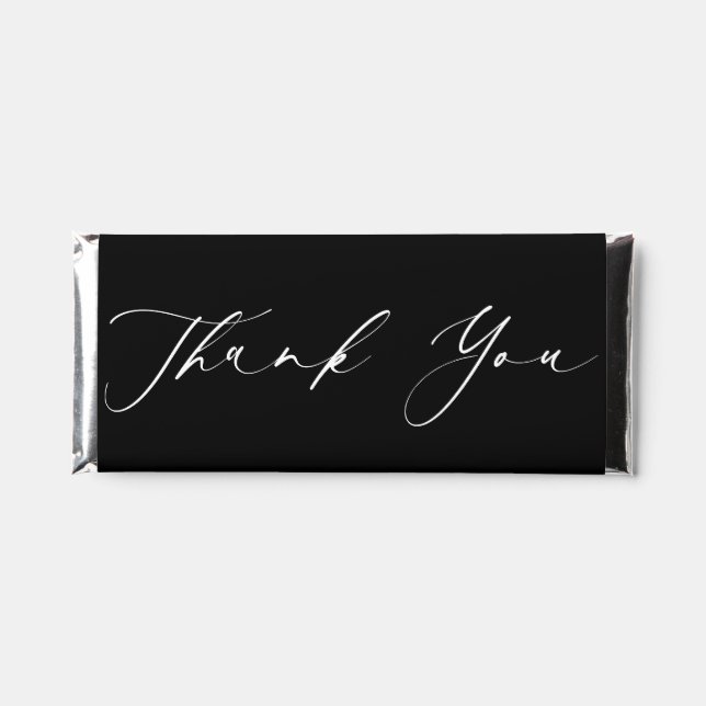 Elegant Thank You Handwritten Script Wedding Hershey Bar Favors (Front)