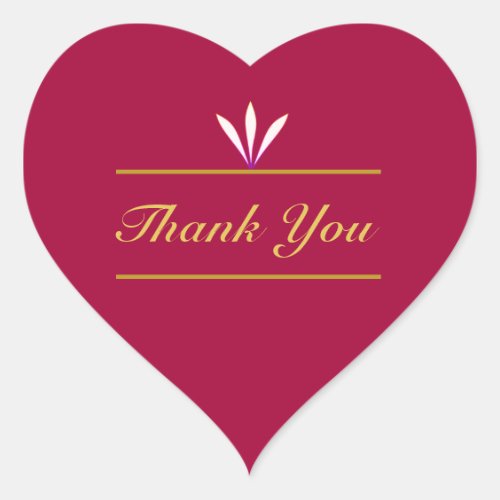 Elegant Thank You Heart Sticker