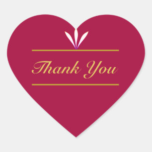 Elegant Thank You Heart Sticker