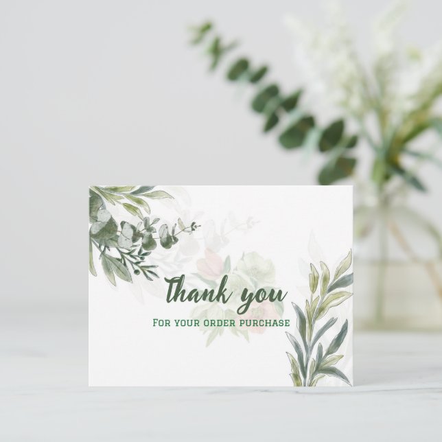 Elegant Thank You Message for Order Confirmation  Postcard (Standing Front)