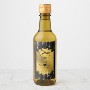 Elegant Thank you Mini Wine Bottle Label