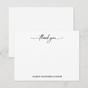 Elegant Thank You Modern Script Couple Note Card