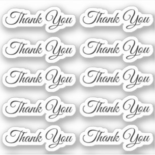 Elegant thank you modern wedding script sticker