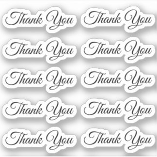 Elegant thank you modern wedding script sticker