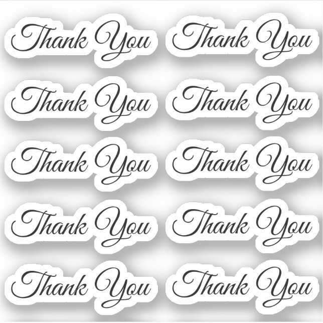 Elegant  thank you modern wedding script sticker (Front)