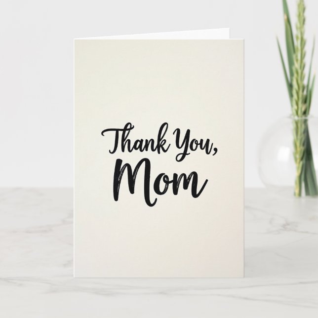 Elegant Thank You Mom Card (Front)