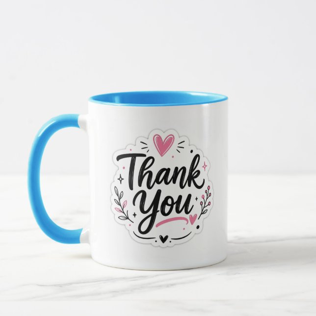 Elegant Thank You Mug |Beautiful Appreciation Gift (Left)
