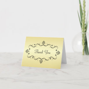 Elegant Thank You Note Cards - Gold and Black