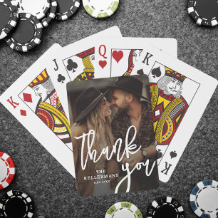 Elegant Thank You Photo Wedding Poker Cards