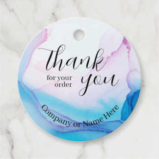Elegant Thank You Professional Business Watercolor Favor Tags