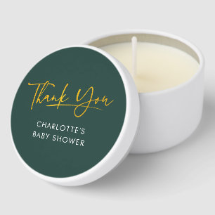 Elegant Thank You Script Baby Shower Mini Candle Favors