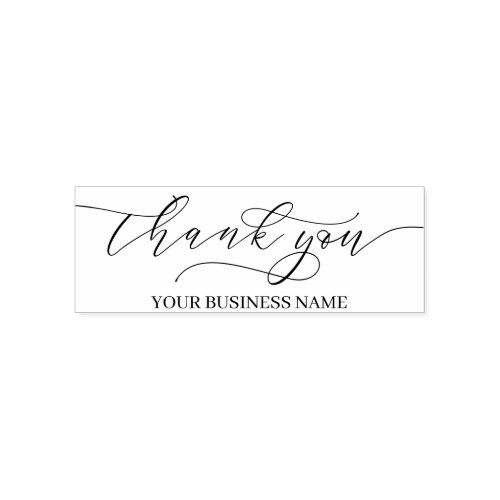 Elegant Thank You Script Custom Business Name   Self_inking Stamp