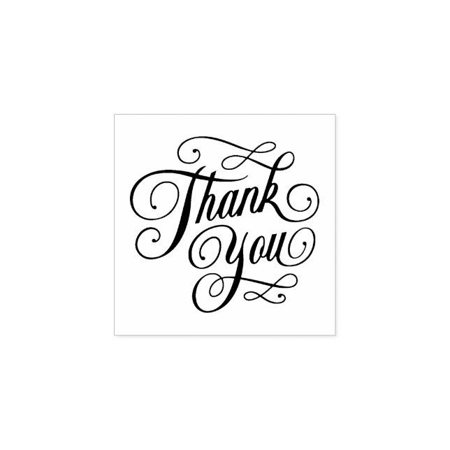 Elegant Thank You Script Rubber Stamp (Imprint)
