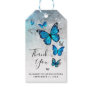 Elegant Thank You Silver and Blue Butterfly Gift Tags