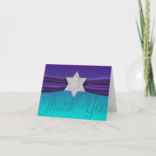 Elegant Thank You Silver Star Purple + Any Color