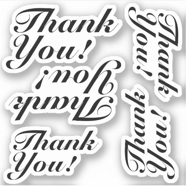 Elegant "Thank You!" Stickers (Front)