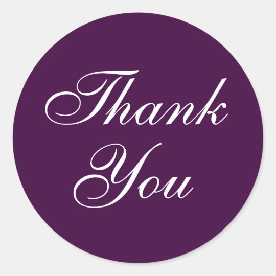 Elegant Thank You Stickers in Purple