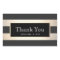 Elegant Thank you Striped Black and FAUX Gold Foil