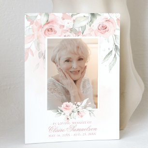 Elegant Thank You Sympathy Floral Roses   PHOTO Card
