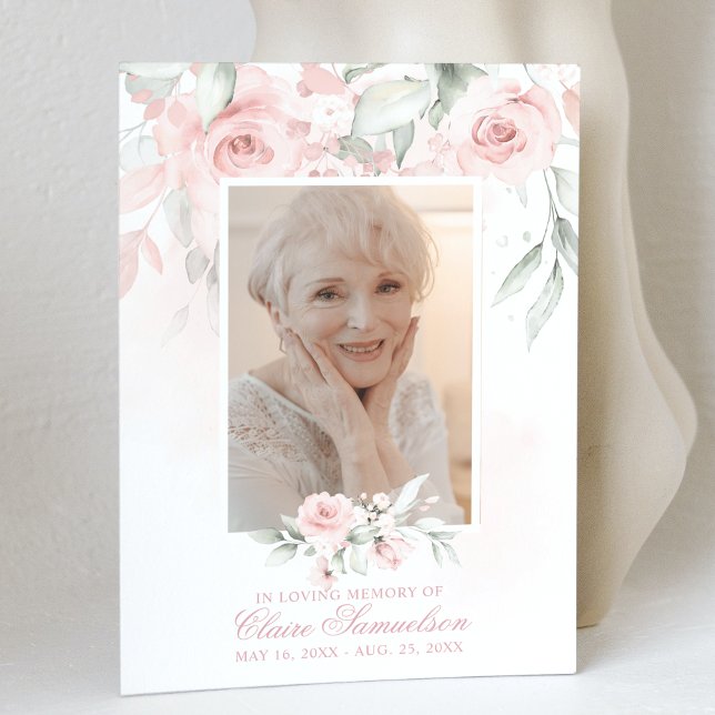 Elegant Thank You Sympathy Floral Roses | PHOTO Card (Creator Uploaded)
