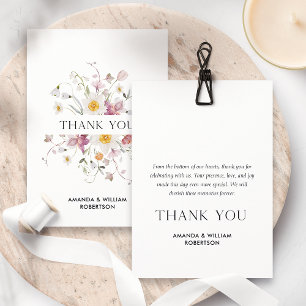 Elegant Thank You Wedding Card with Floral Design