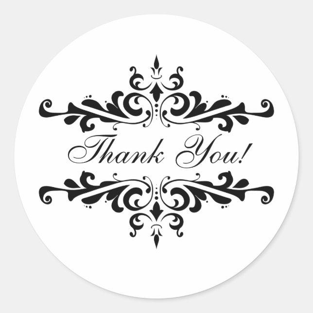 Elegant Thank You Wedding Favour Stickers (Front)