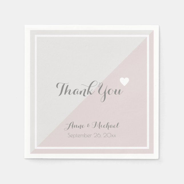 Elegant 'thank you' wedding reception party napkins (Front)