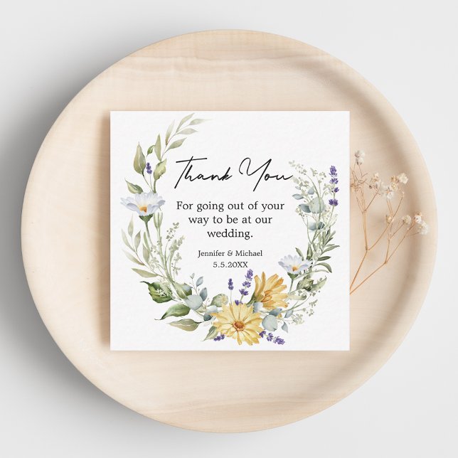 elegant thank you wildflowers stylish trendy note card (Creator Uploaded)