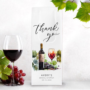 Elegant Thank You Wine Themed Bridal Shower Gift Bag