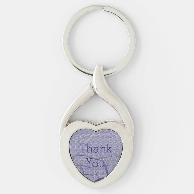 Elegant Thank You Winter Branches Appreciation Keychain (Front)