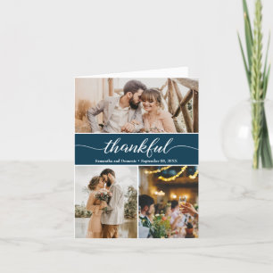 Elegant "Thankful" Personalized Wedding Thank You