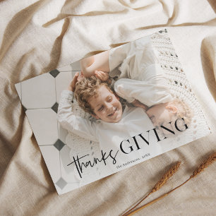 Elegant “Thanks Giving” Family Photo Custom Postcard