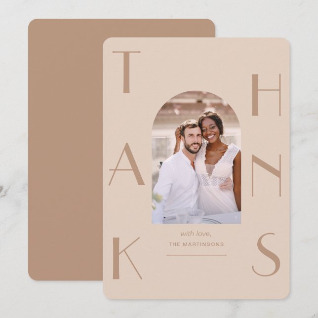 Elegant Thanks Photo Wedding Thank You Card (Front/Back)
