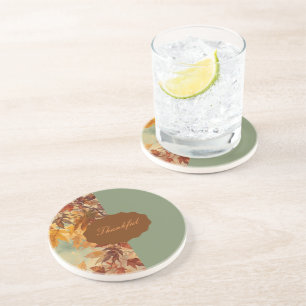 Elegant,Thanksgiving, Autumn Leaves,Rustic Coaster