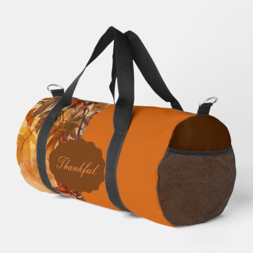 Elegant,Thanksgiving, Autumn Leaves,Rustic Duffle Bag