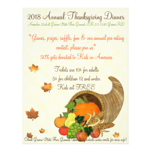 Elegant Thanksgiving COMMUNITY EVENT DINNER RAFFLE Flyer