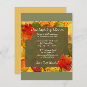 Elegant Thanksgiving Day Dinner Invitation